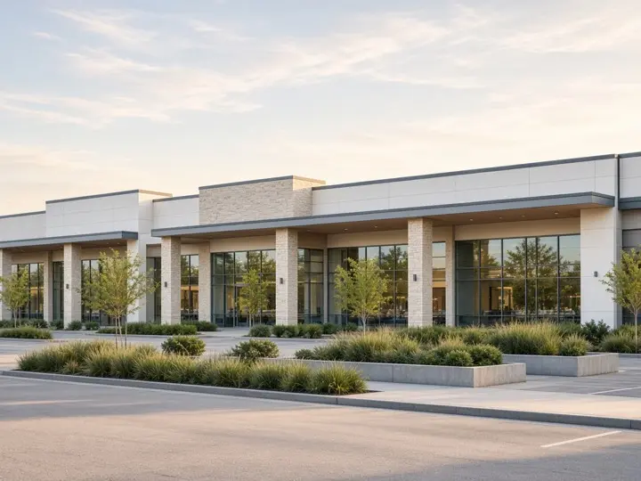 Modern commercial office building — business insurance coverage
